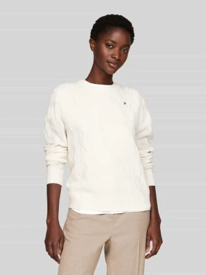 Sweter w kroju regular fit z czystej wełny Tommy Hilfiger Złamany biały