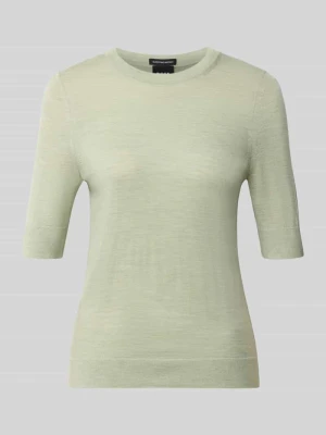 sweter w kroju regular fit z czystej żywej wełny model 'Farbella' Boss Limonkowy