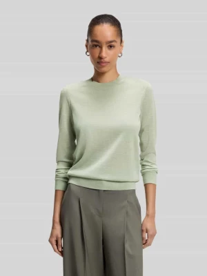 Sweter w kroju regular fit z czystej żywej wełny model 'Ferpina' Boss Limonkowy