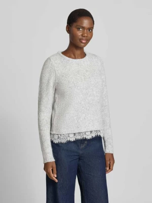 sweter w kroju regular fit z dodatkiem wełny i moheru Christian Berg Beżowy melanż