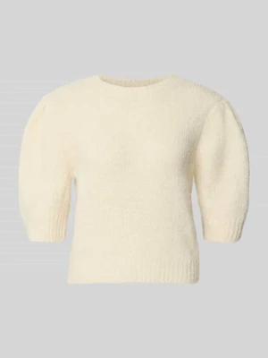 sweter w kroju regular fit z dodatkiem wełny model 'NOVAH' Vero Moda Écru
