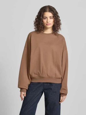 Sweter w kroju regular fit z haftowanym logo model 'Croissant' OH APRIL