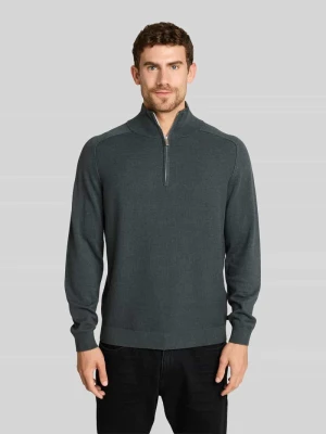 sweter w kroju regular fit z kołnierzem zapinanym Tom Tailor Oliwkowy