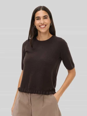 sweter w kroju regular fit z mieszanka żywej wełny i kaszmiru model 'NINA' BRAX Ciemnobrązowy