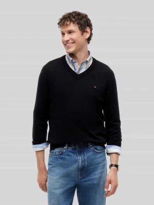 sweter w kroju regular fit z mieszanki bawełny i kaszmiru Tommy Hilfiger Czarny