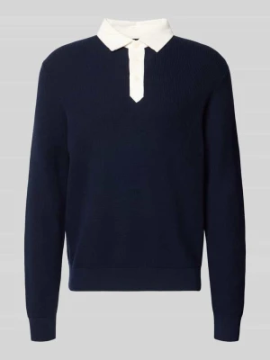 sweter w kroju regular fit z mieszanki bawełny i wełny Gant Granatowy