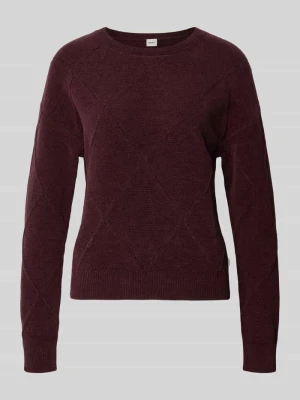 sweter w kroju regular fit z mieszanki bawełny model 'LISA' BRAX Bordowy