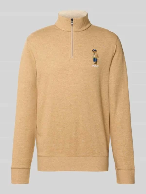sweter w kroju regular fit z mieszanki bawełny z dodatkiem wiskozy z haftem Polo Bear Polo Ralph Lauren Camel