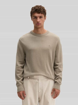 sweter w kroju regular fit z mieszanki bawełny z dodatkiem żywej wełny Marc O'Polo Camel