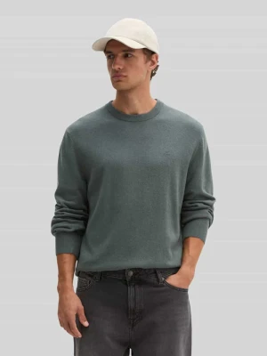 sweter w kroju regular fit z mieszanki bawełny z dodatkiem żywej wełny Marc O'Polo Trzcinowy