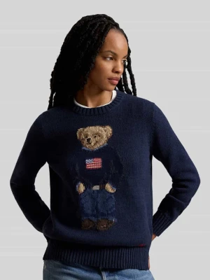 Sweter w kroju regular fit z mieszanki lnu i bawełny z haftem polo bear Polo Ralph Lauren