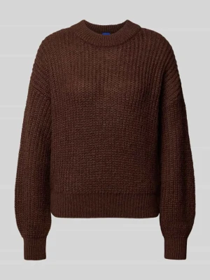 sweter w kroju regular fit z mieszanki materiałów z domieszką wełny z alpaki model 'Slogeryna_B' Hugo Średniobrązowy
