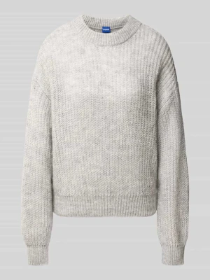 sweter w kroju regular fit z mieszanki materiałów z domieszką wełny z alpaki model 'Slogeryna_B' Hugo Średnioszary