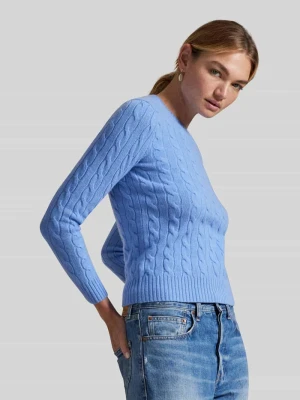 sweter w kroju regular fit z mieszanki wełny i kaszmiru 'JULIANNA' Polo Ralph Lauren Błękitny