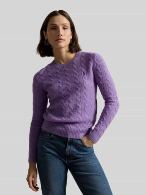 sweter w kroju regular fit z mieszanki wełny i kaszmiru 'JULIANNA' Polo Ralph Lauren Fioletowy