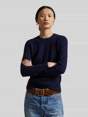 sweter w kroju regular fit z mieszanki wełny i kaszmiru 'JULIANNA' Polo Ralph Lauren Granatowy