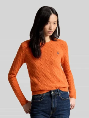 sweter w kroju regular fit z mieszanki wełny i kaszmiru 'JULIANNA' Polo Ralph Lauren Pomarańczowy