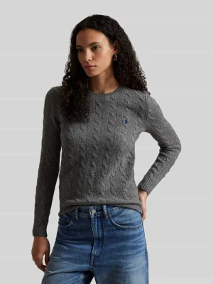 sweter w kroju regular fit z mieszanki wełny i kaszmiru 'JULIANNA' Polo Ralph Lauren Średnioszary melanż