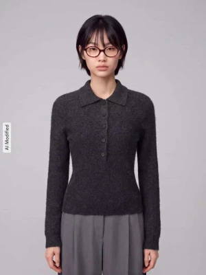 Sweter dzianinowy z mieszanki wełny dziewiczej i kaszmiru Model 'CELLULA' MM By Max Mara Antracytowy