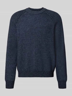sweter w kroju regular fit z mieszanki wełny model 'Kepler' Boss Granatowy
