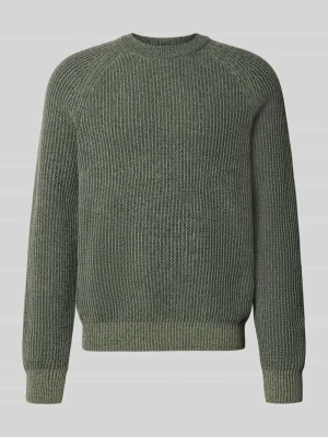 sweter w kroju regular fit z mieszanki wełny model 'Kepler' Boss Limonkowy
