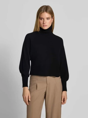 Sweter w kroju regular fit z mieszanki wełny z domieszką kaszmiru HERZENS Czarny