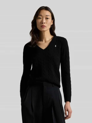 sweter w kroju regular fit z mieszanki wełny z domieszką kaszmiru Polo Ralph Lauren Czarny