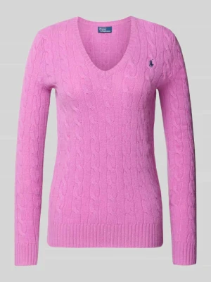 sweter w kroju regular fit z mieszanki wełny z domieszką kaszmiru Polo Ralph Lauren Mocnoróżowy