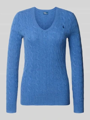 sweter w kroju regular fit z mieszanki wełny z domieszką kaszmiru Polo Ralph Lauren Oceaniczny