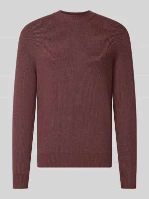 sweter w kroju regular fit z mieszanki wiskozy model 'MATTI' Jake*s Bordowy