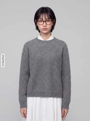 Sweter w kroju regular fit z mieszanki żywej wełny i kaszmiru model 'DECO' Weekend Max Mara Średnioszary