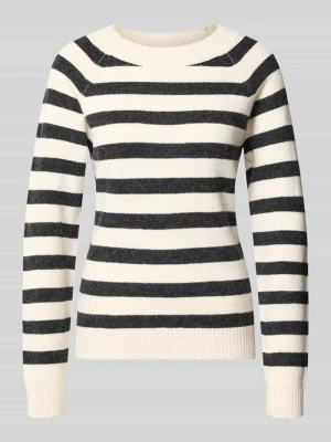 sweter w kroju regular fit z paskami model 'DOFFY' Vero Moda Czarny
