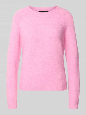 sweter w kroju regular fit z paskami model 'DOFFY' Vero Moda Mocnoróżowy