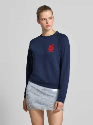 sweter krój regular fit z wyhaftowanym logo Kenzo Niebieski