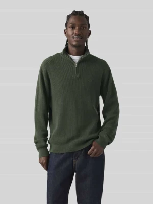Sweter w kroju relaxed fit z czystej bawełny model 'QUARTER' Levi's Oliwkowy