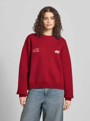 Sweter w kroju relaxed fit z haftowanym logo ANOTHER COTTON LAB