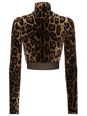 Sweter w Leo Print Dolce & Gabbana