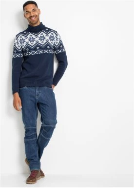 Sweter w norweski wzór bonprix