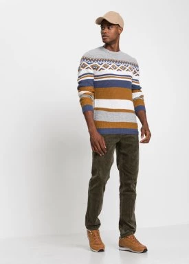 Sweter w norweski wzór bonprix
