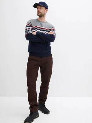 Sweter w norweski wzór,   z bawełną bonprix