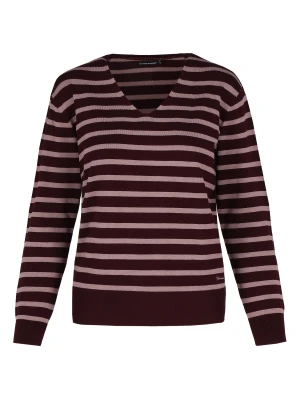 Sweter w paski S-TOLA Volcano Burgundowy