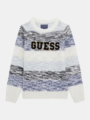Sweter W Paski Z Wyszywanym Logo Guess Kids