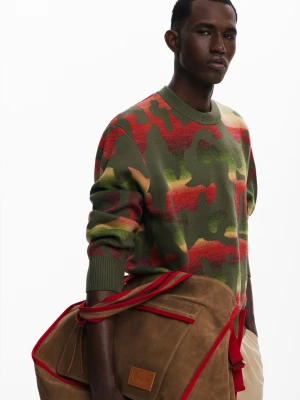 Sweter w paski ze zwierzęcym motywem Desigual