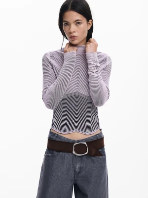 Sweter w prążki z wypukłym wzorem Desigual