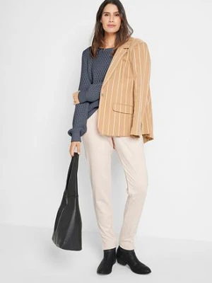 Sweter w strukturalny wzór z mieszanki bawełny bonprix