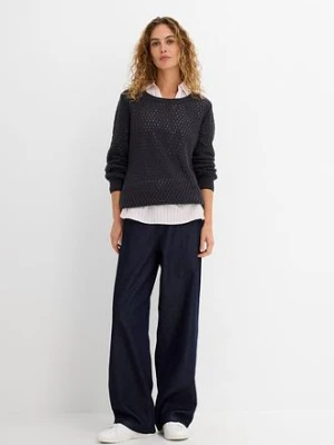 Sweter w strukturalny wzór z mieszanki bawełny bonprix