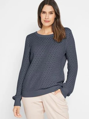 Sweter w strukturalny wzór z mieszanki bawełny bonprix