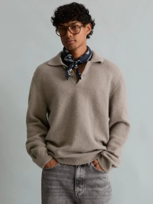 Sweter w stylu polo o kroju regular Marc O'Polo černá