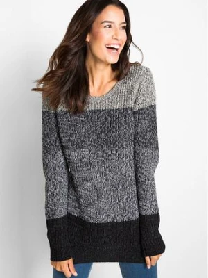 Sweter w szerokie pasy bonprix