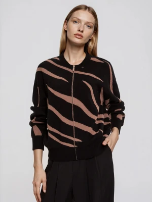 Sweter w zwierzęcy wzór czarny Moodo